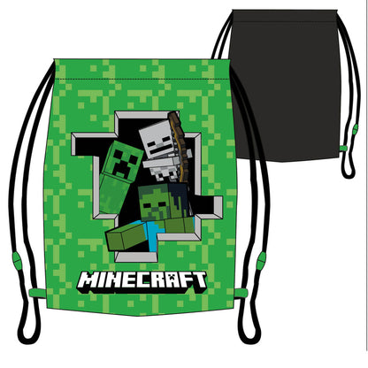 Sac de sport Minecraft Creeper pour enfants – 32 x 37 cm
