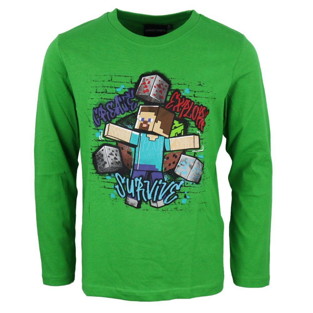 Minecraft Kinder-Langarmshirt, Oberteil 6-12 Jahre