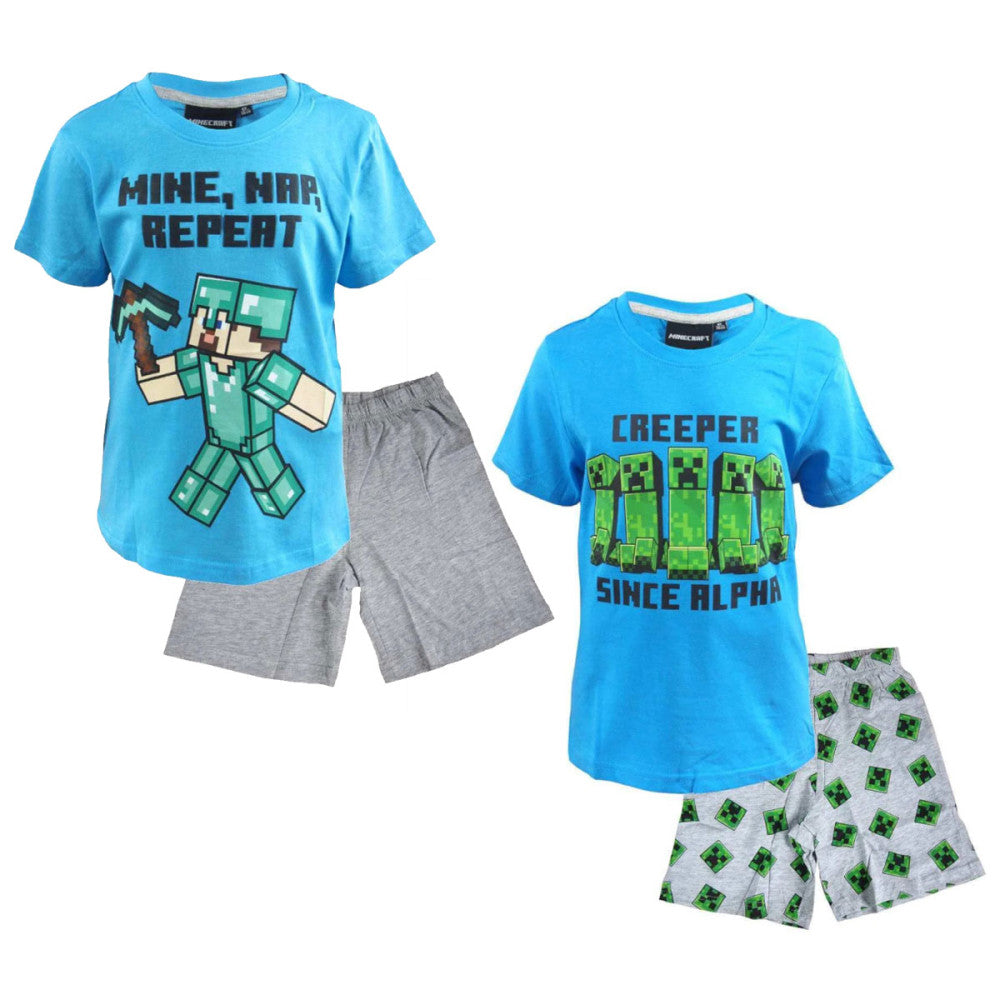 Minecraft kurzer Kinderpyjama 6-12 Jahre