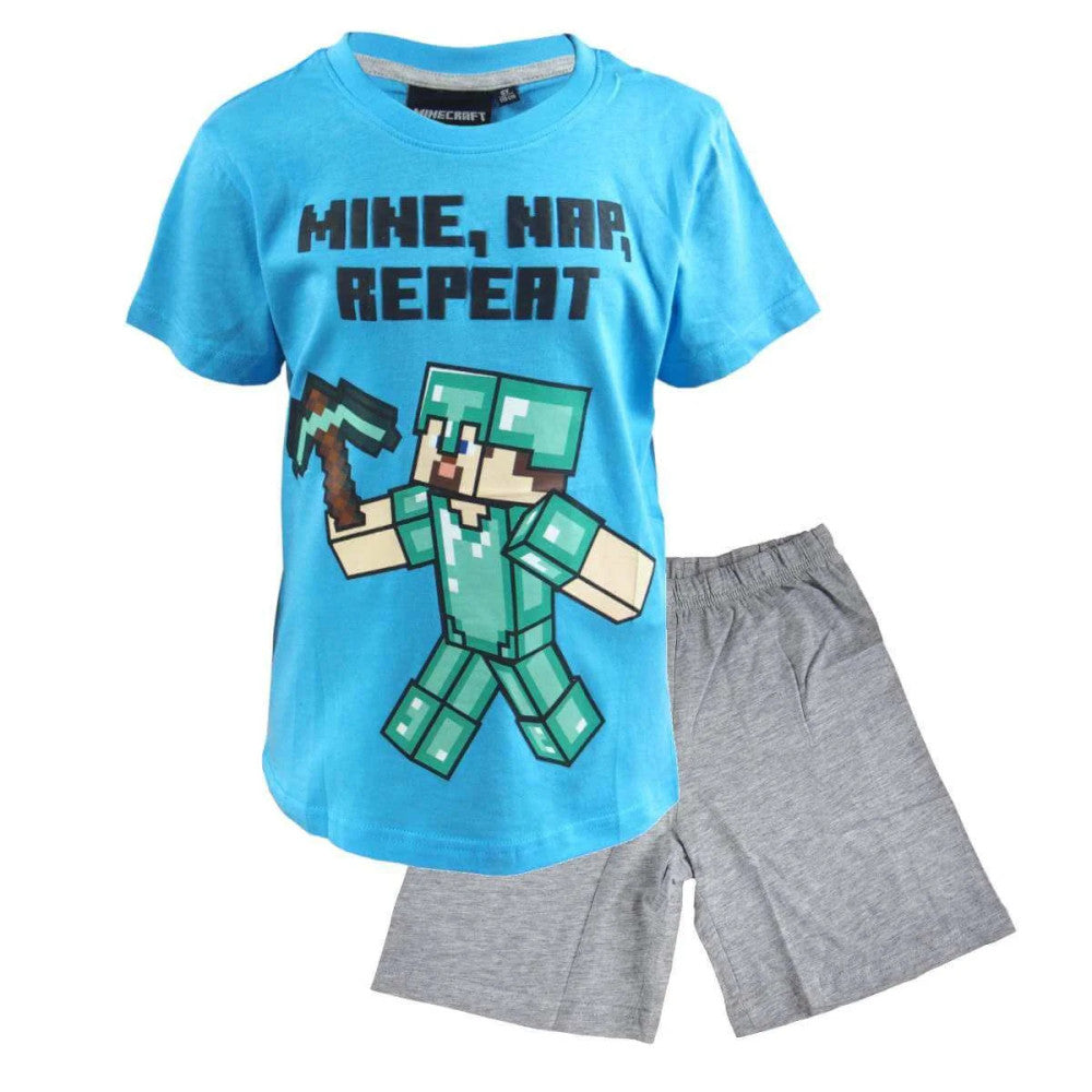 Minecraft kurzer Kinderpyjama 6-12 Jahre