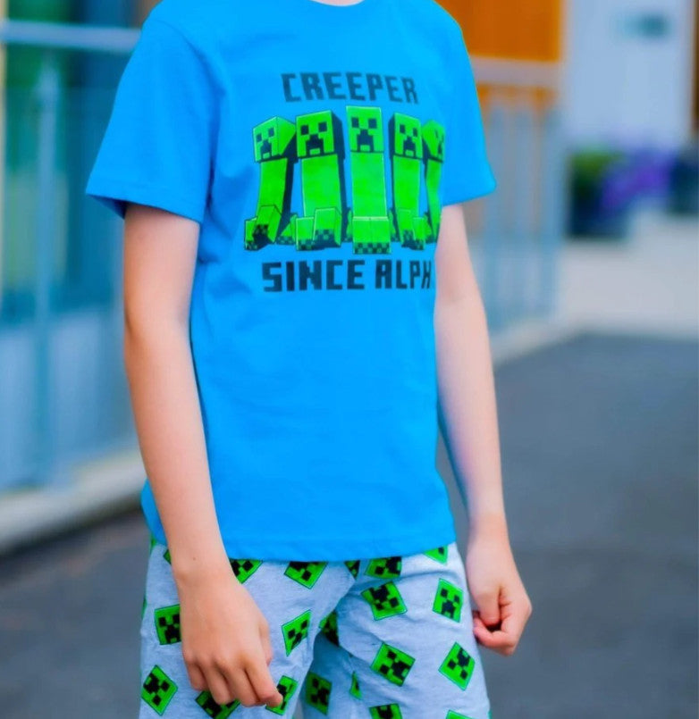 Minecraft kurzer Kinderpyjama 6-12 Jahre
