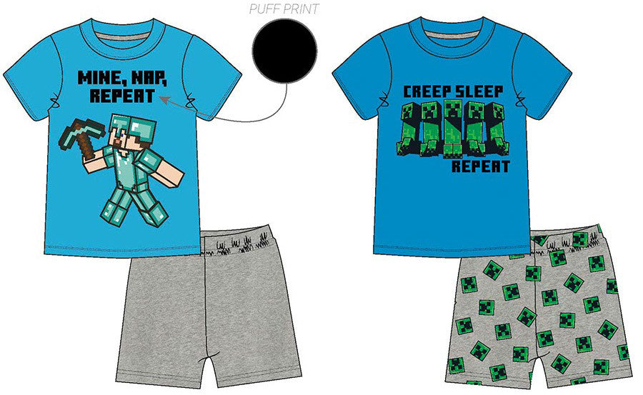 Minecraft kurzer Kinderpyjama 6-12 Jahre