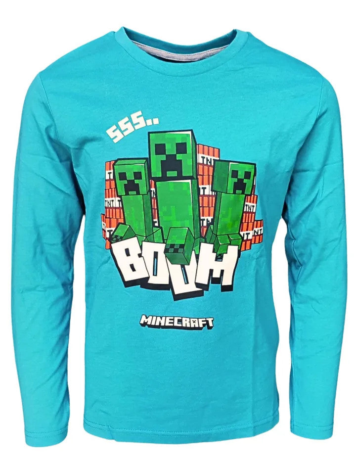 Minecraft Creeper Kinder Langarmshirt, Oberteil 6-12 Jahre