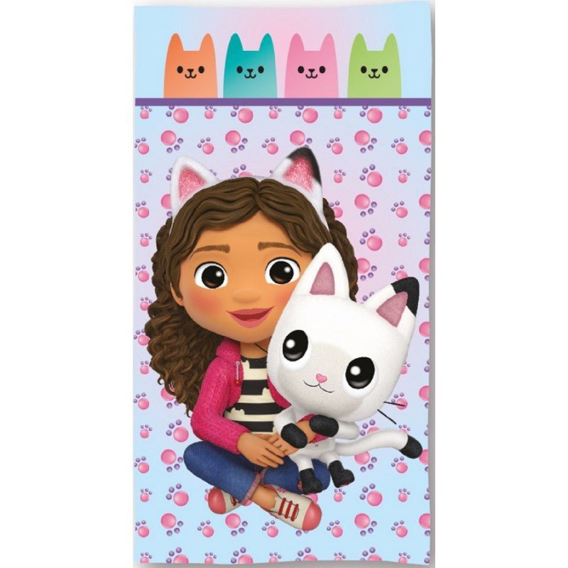 Gabby's Dollhouse Paw Badehandtuch, (Schnell trocknend) Badetuch für Kinder aus Polyester – 70 × 140 cm