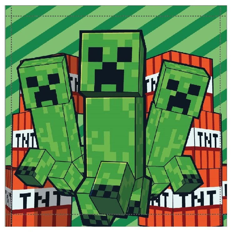 Minecraft Battle Gesichtstuch für Kinder aus Baumwolle – 30 × 30 cm