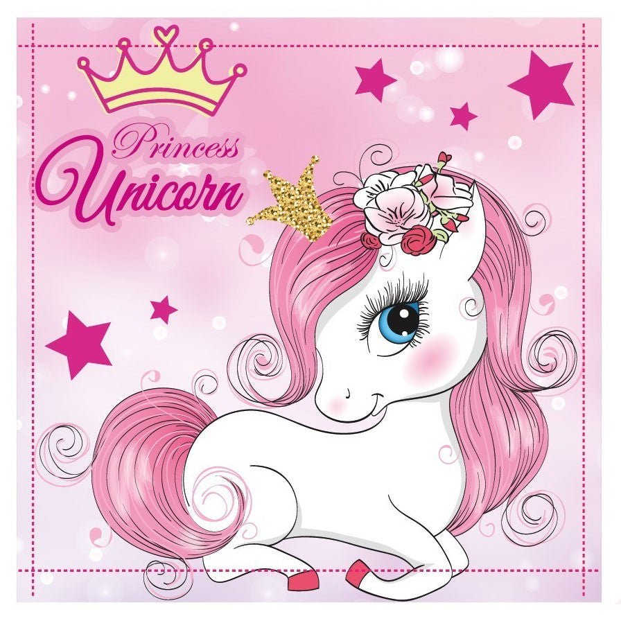 Einhorn Princess Gesichtstuch für Kinder aus Baumwolle – 30 × 30 cm