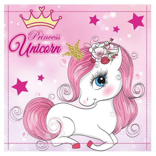 Einhorn Princess Gesichtstuch für Kinder aus Baumwolle – 30 × 30 cm