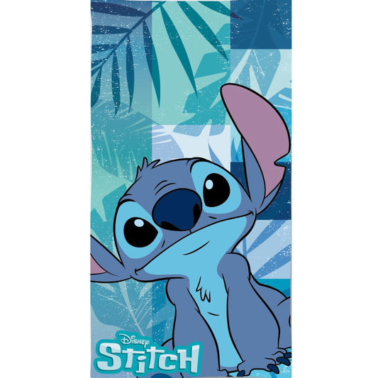 Disney Lilo and Stitch Leaf Blue Blue Leaf Bath Towel, ( ) Kids Polyester Beach Towel – 70 x 140 cm