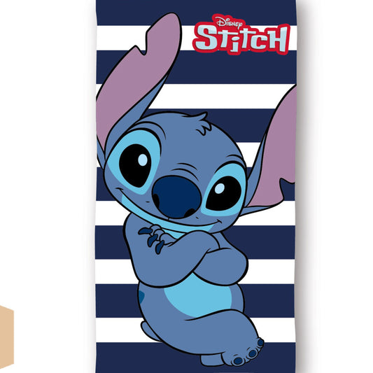 Disney Lilo and Stitch Cool Stripe Bath Towel, (Fast Dry) Polyester Beach Towel for Kids – 70 × 140 cm