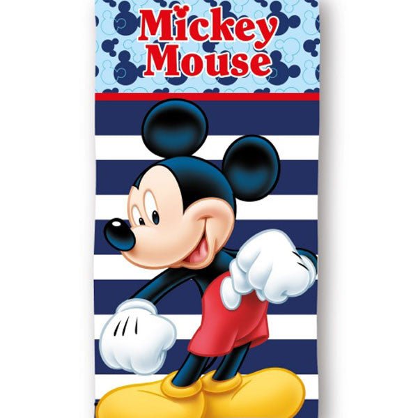 Disney Mickey Fun Stripe , (Fast Dry) Badetuch für Kinder aus Polyester – 70 × 140 cm