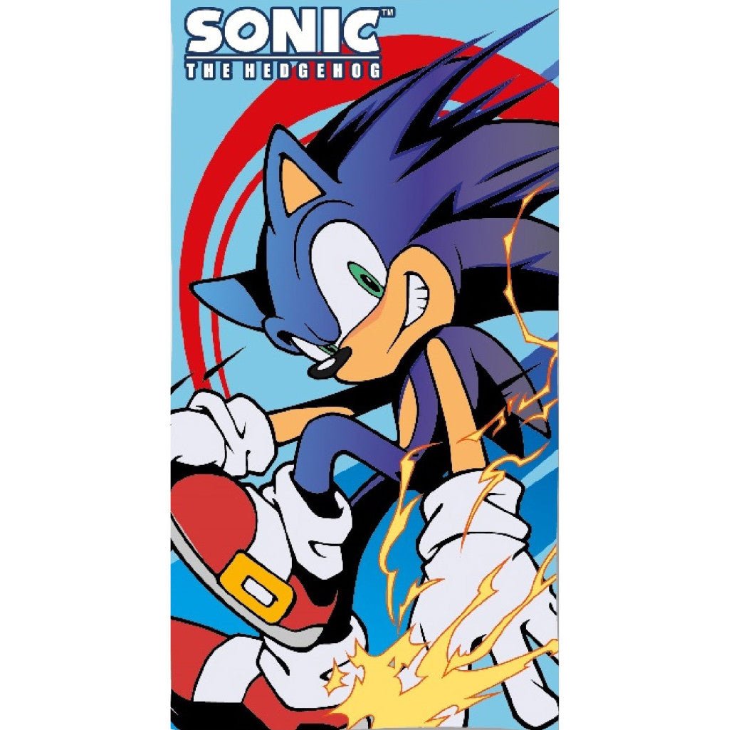 Sonic the Hedgehog Electric Speed Badehandtuch, ( ) Badetuch für Kinder aus Polyester – 70 × 140 cm