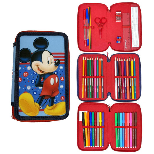 Trousse à crayons Disney Mickey Dots pour enfants – 13 x 20 x 6 cm