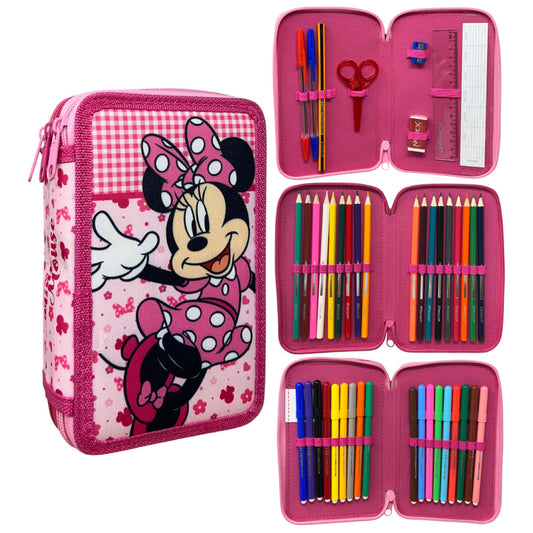 Disney Minnie Lovely Charm Pencil Case for Children - 13 x 20 x 6 cm