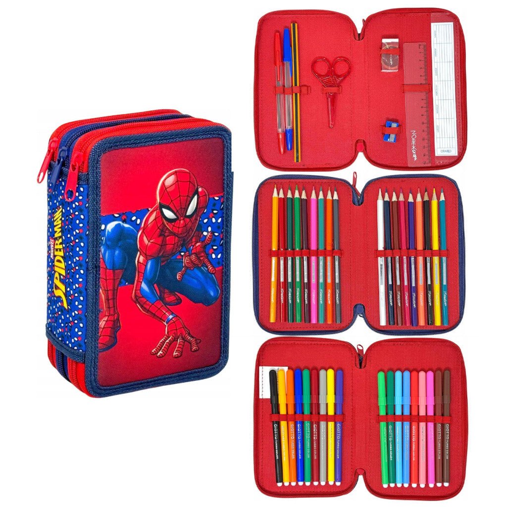 Spiderman Watching Eyes mit 3 Etagen Federmäppchen für Kinder – 13 x 20 x 6 cm