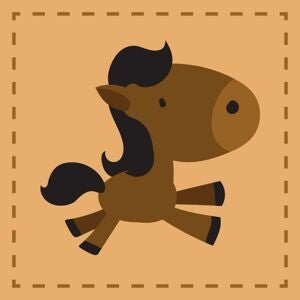 Pferd Braunes Hand- und Gesichtstuch für Kinder aus Baumwolle – 30 × 30 cm