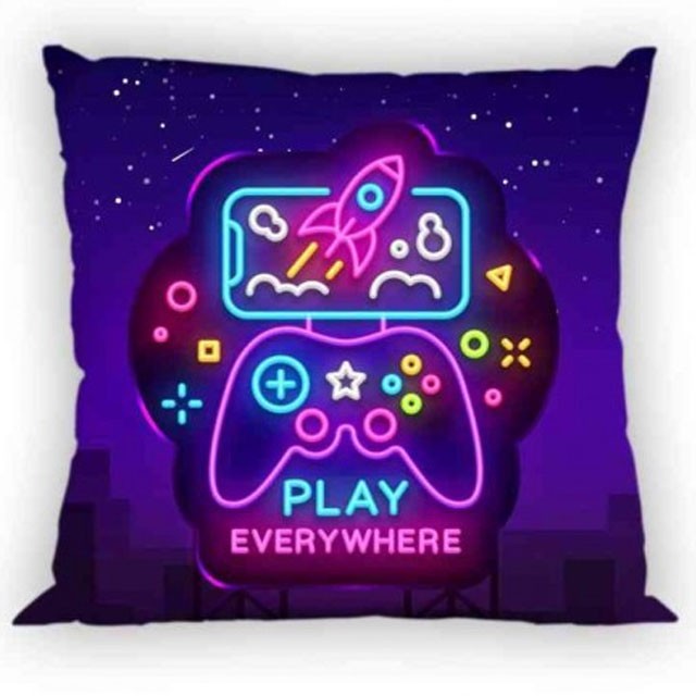 Gamer Neon Kissenbezug 40x40 cm
