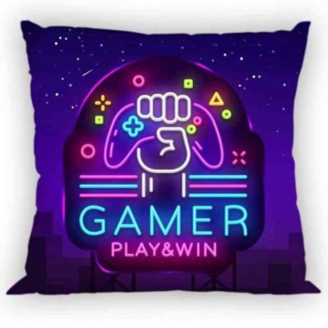 Gamer Neon Kissenbezug 40x40 cm
