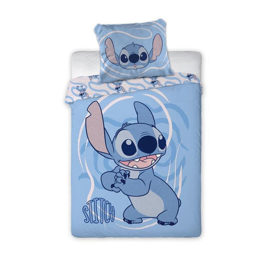 Disney Lilo and Stitch Whirlwind Cot Bedding Set – 100 x 135 cm + 40 x 60 cm, Cotton