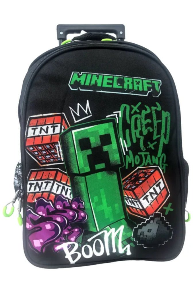 Minecraft Metro Art Boom Rollrucksack, 46 cm Tasche Schultasche mit Rollen für Kinder – 46 × 35 × 20 cm