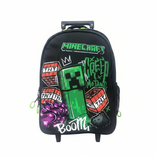 Minecraft Metro Art Boom Rollrucksack, 46 cm Tasche Schultasche mit Rollen für Kinder – 46 × 35 × 20 cm