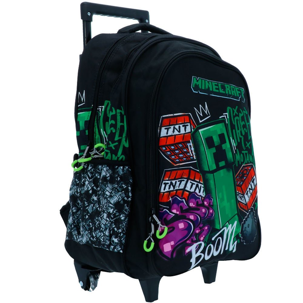 Minecraft Metro Art Boom Rollrucksack, 46 cm Tasche Schultasche mit Rollen für Kinder – 46 × 35 × 20 cm