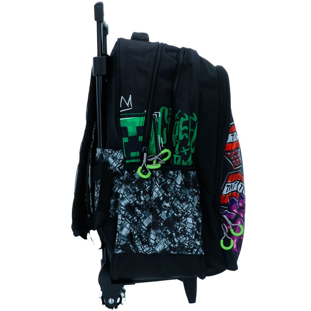 Minecraft Metro Art Boom Rollrucksack, 46 cm Tasche Schultasche mit Rollen für Kinder – 46 × 35 × 20 cm
