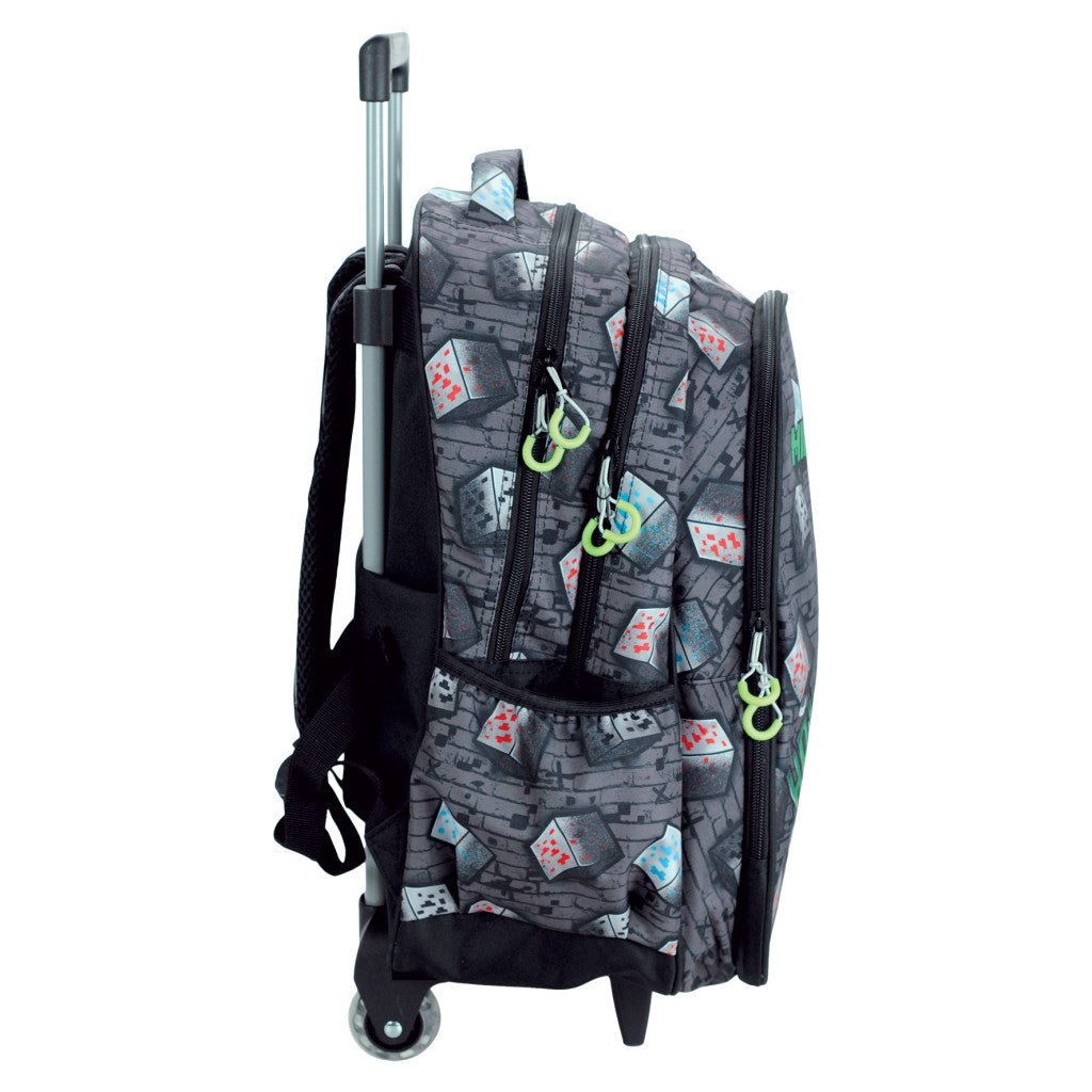 Minecraft Metro Art Blast rollender , Tasche 46 cm Schultasche mit Rollen für Kinder – 46 × 35 × 20 cm