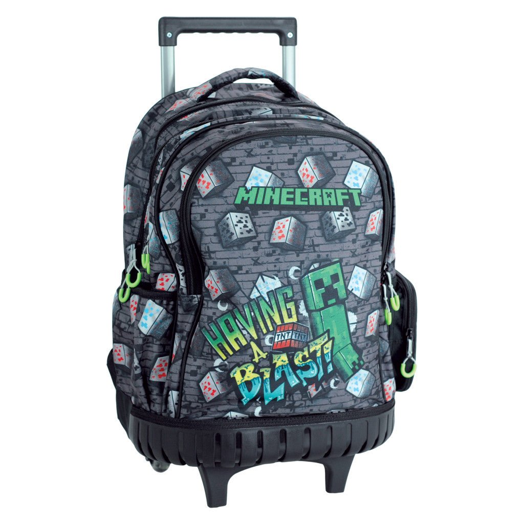 Minecraft Metro Art Rollrucksack, 46 cm Tasche Schultasche mit Rollen für Kinder – 46 × 35 × 20 cm