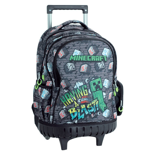Minecraft Metro Art Rollrucksack, 46 cm Tasche Schultasche mit Rollen für Kinder – 46 × 35 × 20 cm
