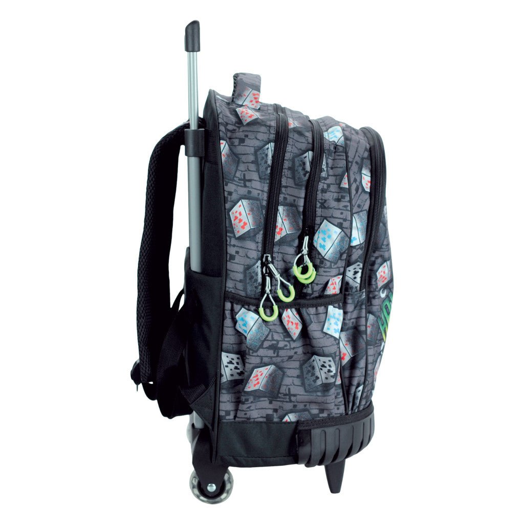 Minecraft Metro Art Rollrucksack, 46 cm Tasche Schultasche mit Rollen für Kinder – 46 × 35 × 20 cm