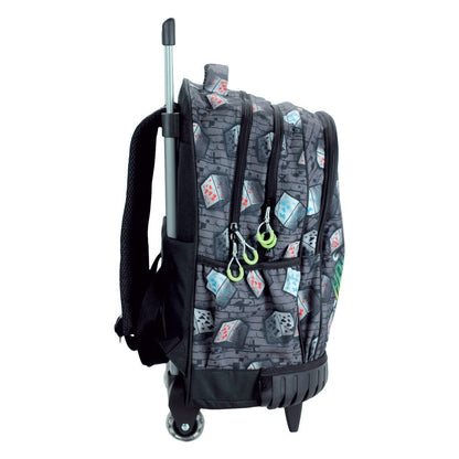 Minecraft Metro Art Rollrucksack, 46 cm Tasche Schultasche mit Rollen für Kinder – 46 × 35 × 20 cm