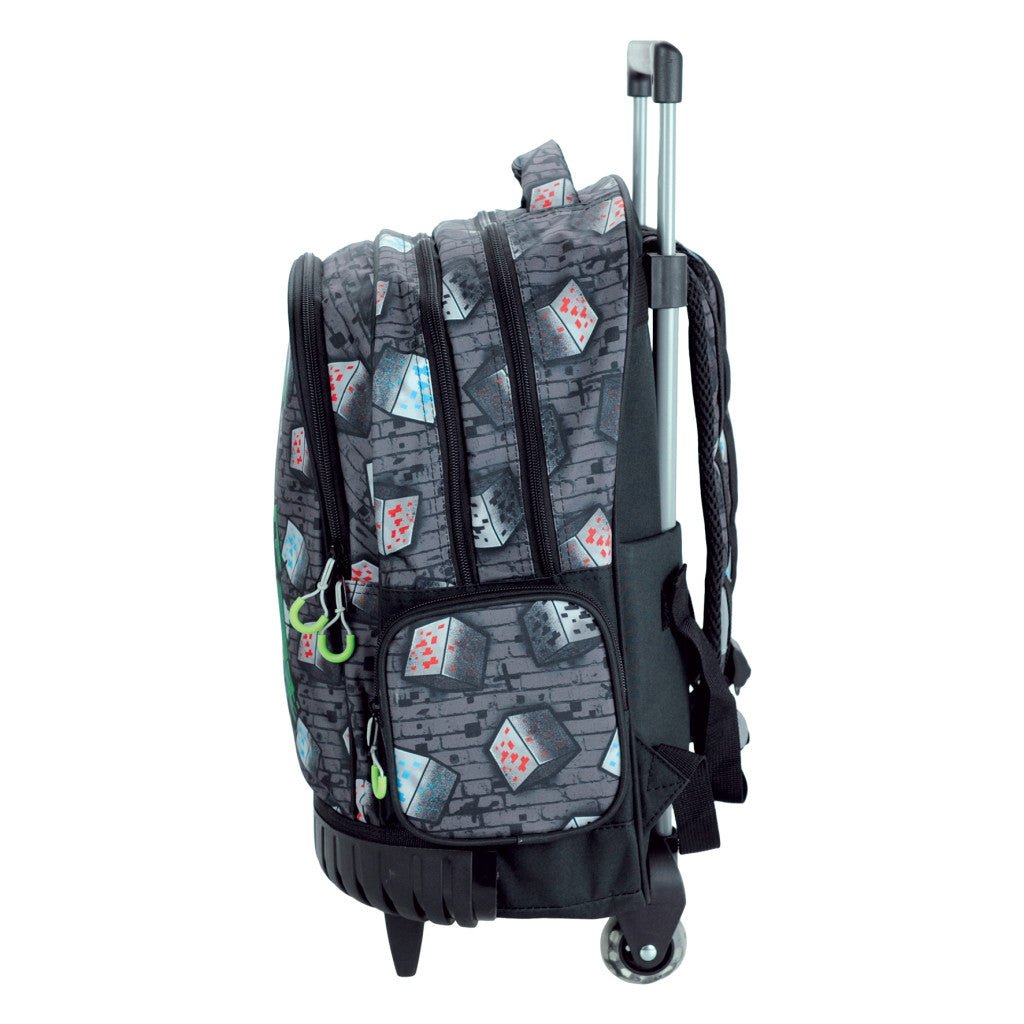 Minecraft Metro Art Rollrucksack, 46 cm Tasche Schultasche mit Rollen für Kinder – 46 × 35 × 20 cm
