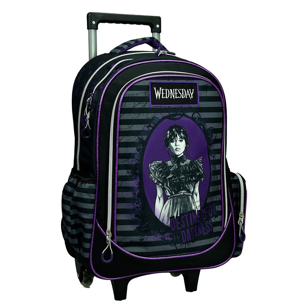 Wednesday Destined Rollender , Tasche 46 cm Schultasche mit Rollen für Kinder – 46 × 35 × 20 cm