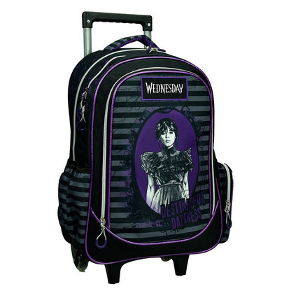 Wednesday Destined Rollender , Tasche 46 cm Schultasche mit Rollen für Kinder – 46 × 35 × 20 cm