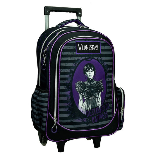 Wednesday Destined Rollender , Tasche 46 cm Schultasche mit Rollen für Kinder – 46 × 35 × 20 cm