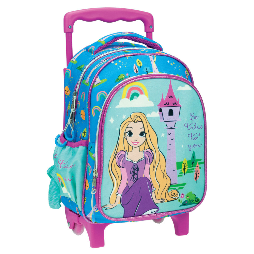 Disney Prinzessin Rapunzel rollender Kindergartenrucksack für Kinder – 30 x 25 x 15 cm