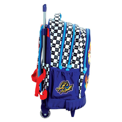 Paw Patrol Racing Premium rollender Schulrucksack, 42 cm Schultasche mit Rollen für Kinder – 42 × 32 × 20 cm