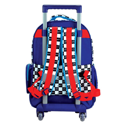 Paw Patrol Racing Premium rollender Schulrucksack, 42 cm Schultasche mit Rollen für Kinder – 42 × 32 × 20 cm