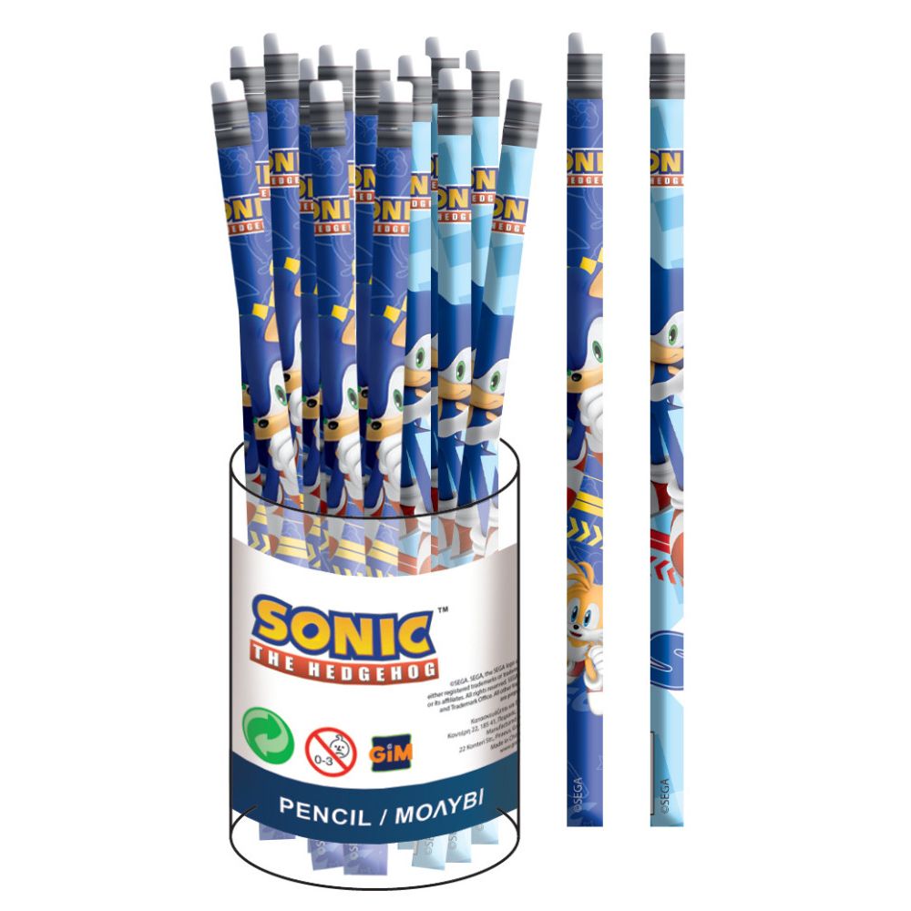 Sonic the Hedgehog Rush Sonic the Hedgehog HB Graphitbleistift mit Radiergummi-Ende