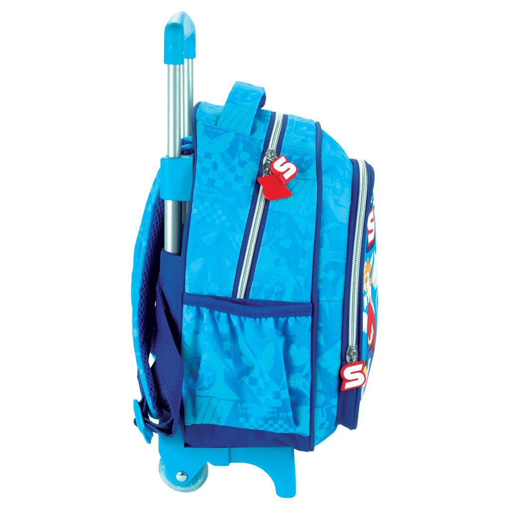 Sonic the Hedgehog Trio rollender Kindergartenrucksack für Kinder – 30 x 25 x 15 cm