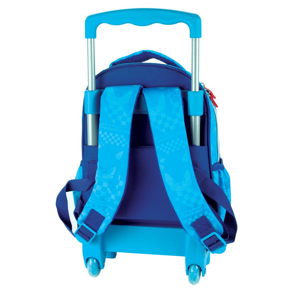 Sonic the Hedgehog Trio rollender Kindergartenrucksack für Kinder – 30 x 25 x 15 cm