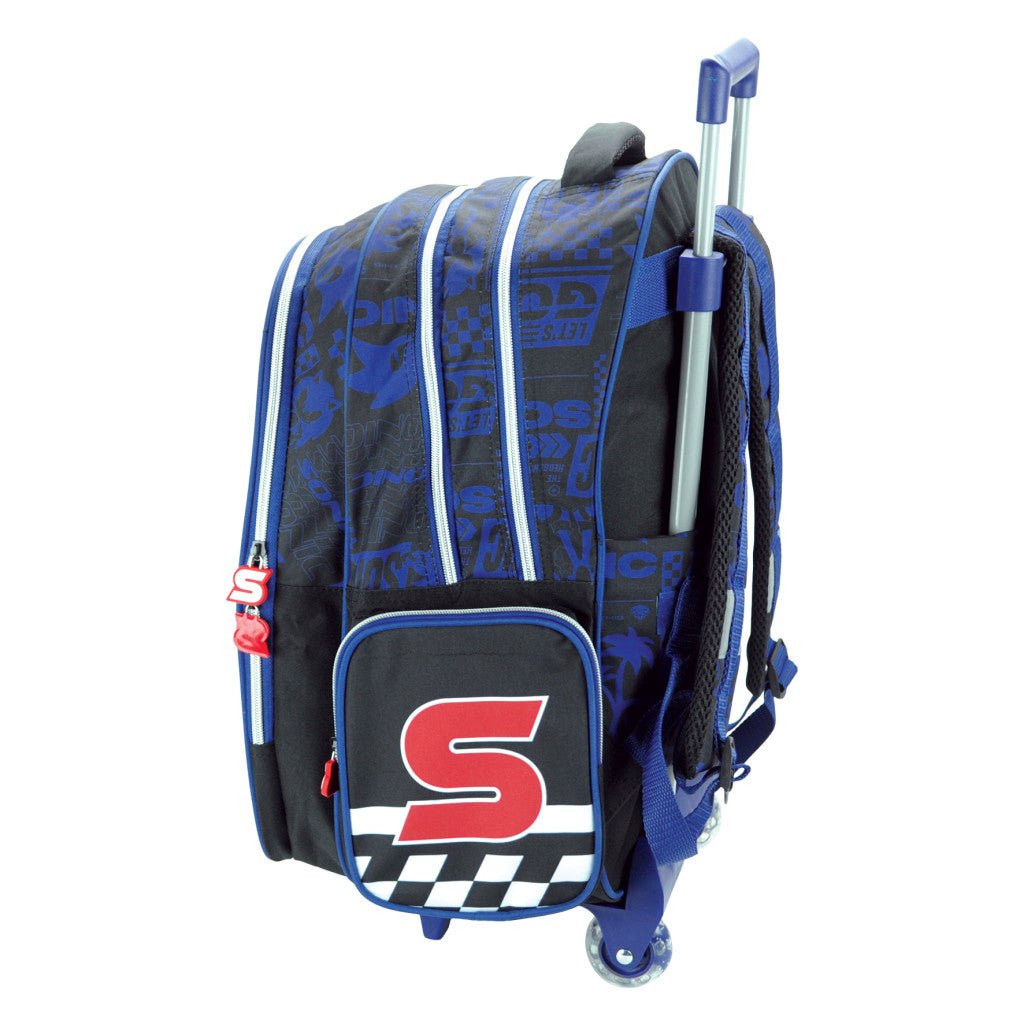 Sonic the Hedgehog Champion Racer Rollbare , Tasche 46 cm Schultasche mit Rollen für Kinder – 46 × 35 × 20 cm