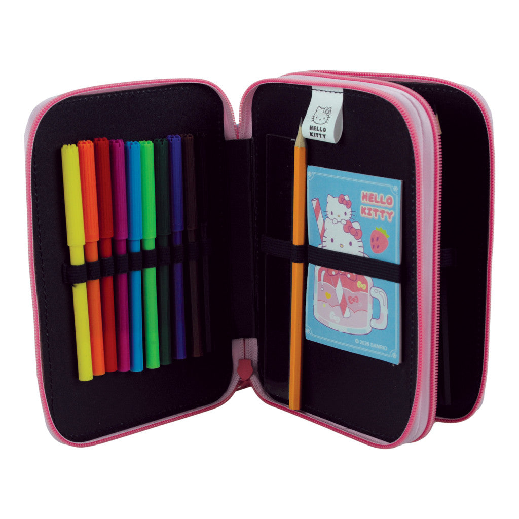 Trousse 2 compartiments Hello Kitty Cupcake pour enfants – 13 x 20 x 7 cm