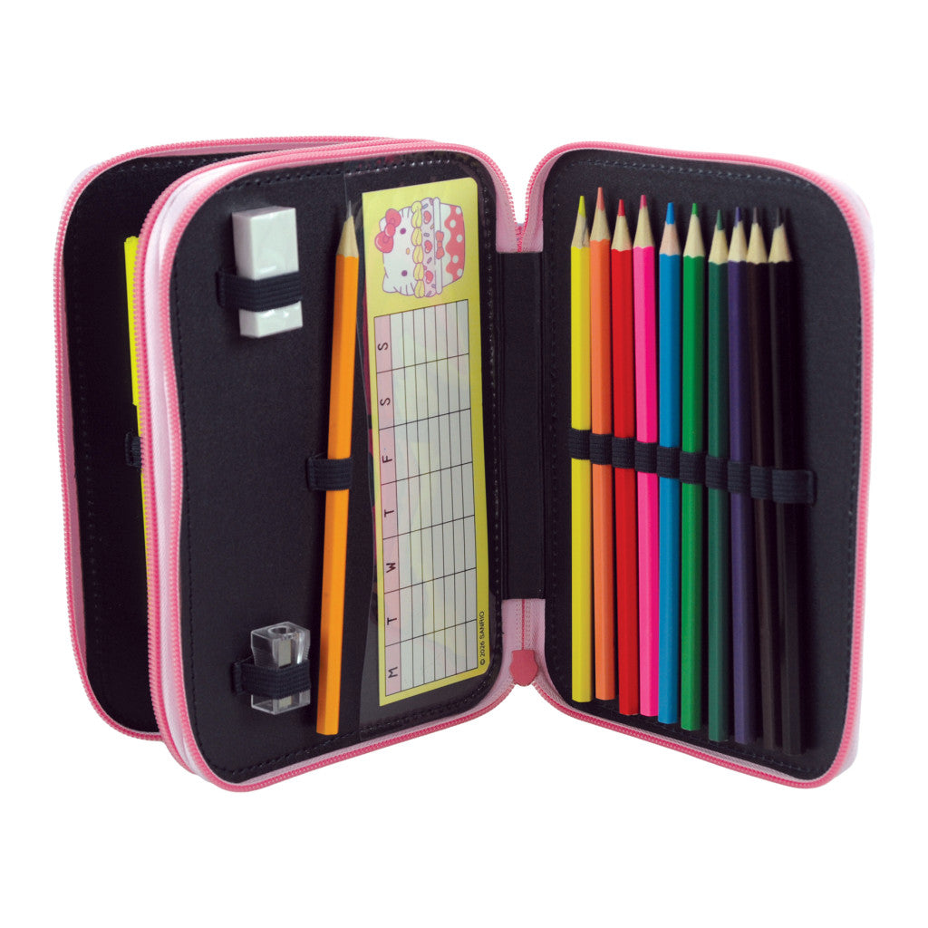 Trousse 2 compartiments Hello Kitty Cupcake pour enfants – 13 x 20 x 7 cm