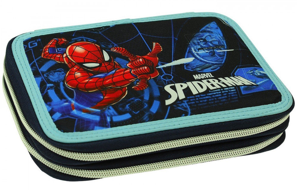 Spiderman Dark 2 Etagen Federmäppchen für Kinder – 13 x 20 x 7 cm
