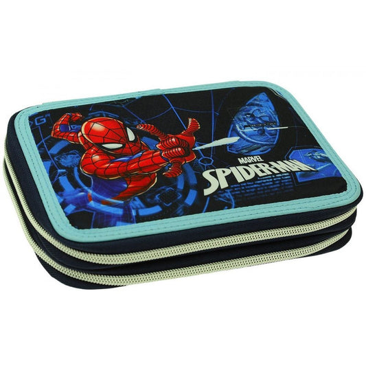 Spiderman Dark 2 Etagen Federmäppchen für Kinder – 13 x 20 x 7 cm