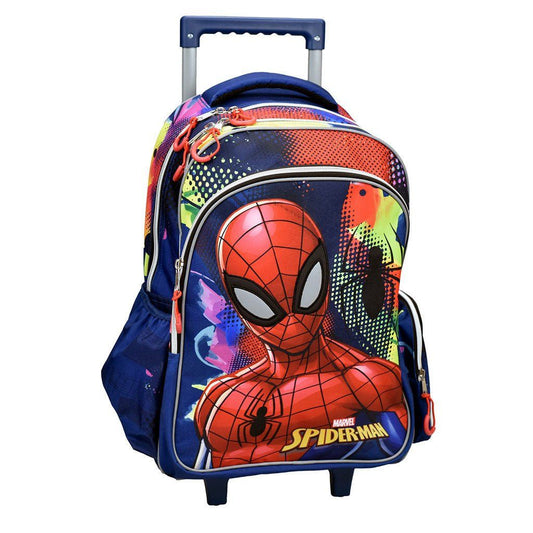 Spiderman Splotch Rucksack- für die Schule 46 cm Schultasche mit Rollen für Kinder – 46 × 35 × 20 cm