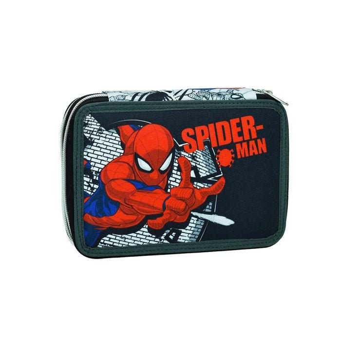 Spiderman Wall 2-stöckig Federmäppchen für Kinder – 18 x 15 cm