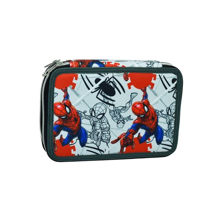Spiderman Wall 2-stöckig Federmäppchen für Kinder – 18 x 15 cm