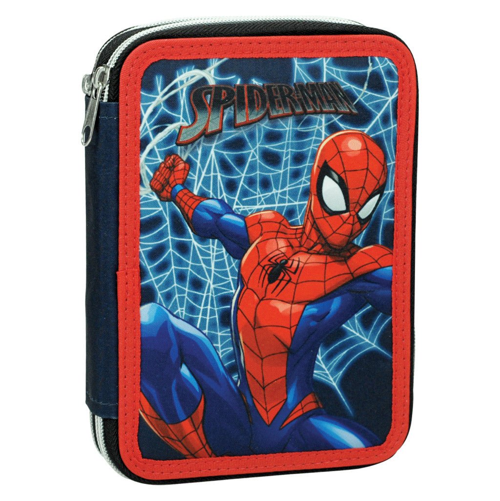 Spiderman Frame Zweistöckiges befülltes Federmäppchen für Kinder – 13 x 20 x 7 cm
